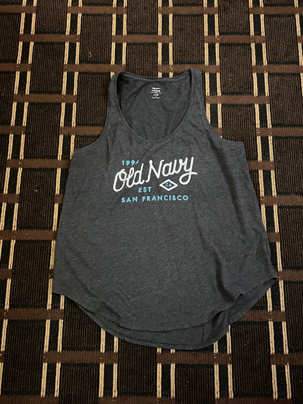 Women’s Old Navy Relaxed San Francisco Tank Top Gray Shirt Tshirt Large L (623)